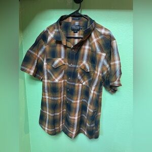 Pendleton Men's Frontier Plaid Shirt - Brown and Navy Size XXL